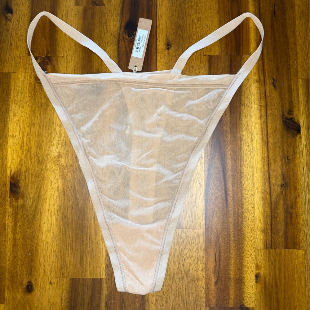 NWT Skims Sheer Tan Thong Cheeky Panty Panties Underwear in Clay Size 4X 4XL